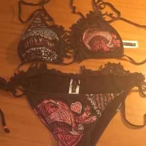 MWOT never worn Affliction bikini very bling